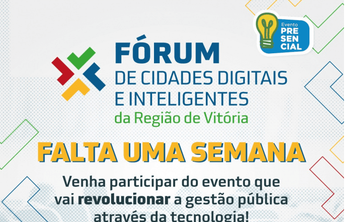 Vitória sedia o Fórum de Cidades Digitais e Inteligentes para prefeituras.