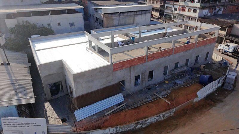 Obra da nova UBS de São Geraldo atinge 70% de conclusão