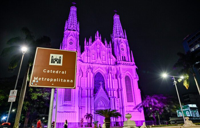 Viaduto Caramuru, Catedral Metropolitana e Palácio Jerônimo Monteiro ganham iluminação especial em agosto