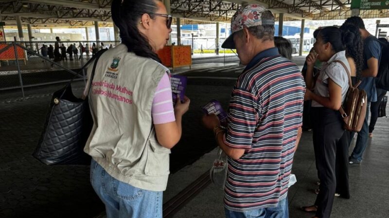 Ação em terminais de Cariacica reforça combate à violência contra mulheres no transporte público