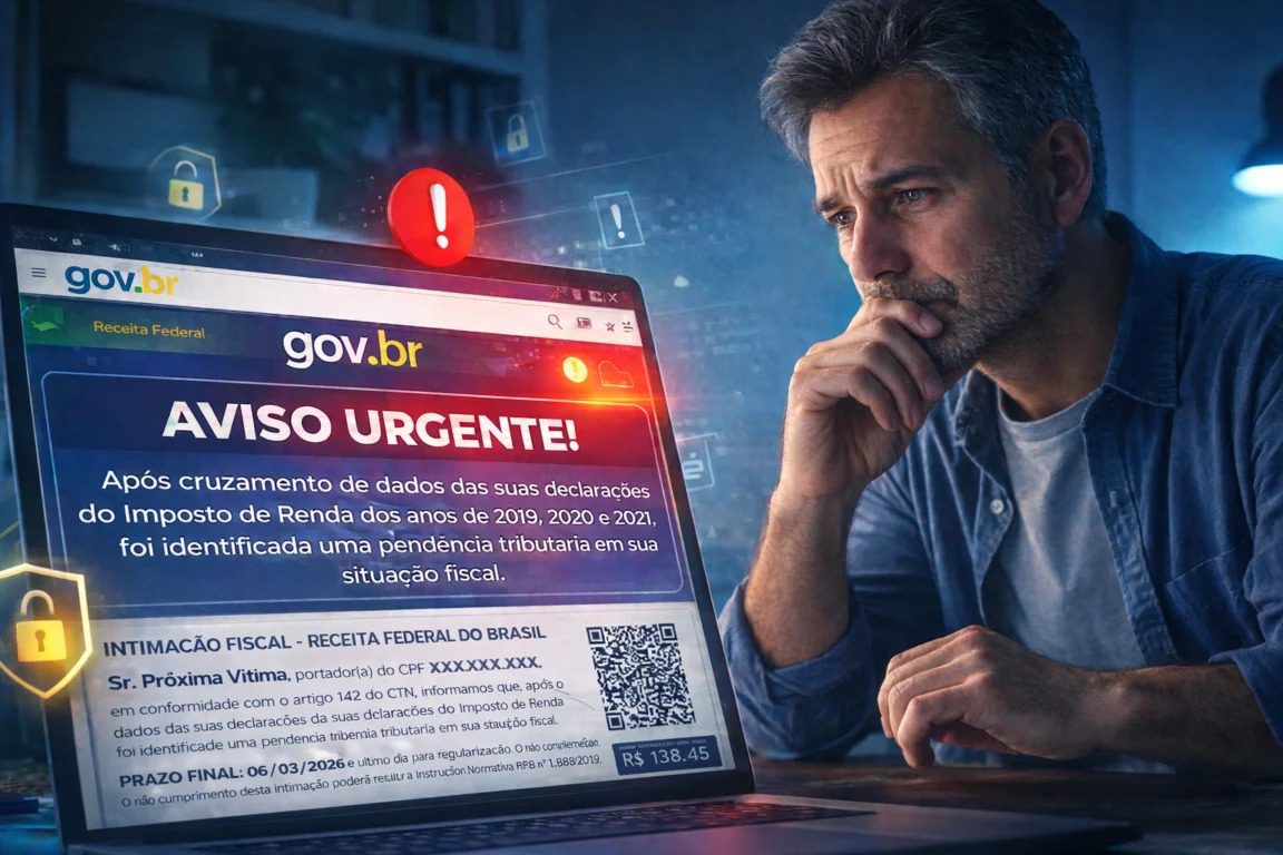 Golpe com site falso da Receita Federal ameaça bloqueio de CPF e cobra Pix