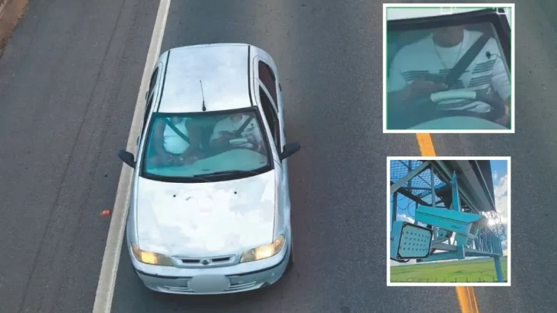 Câmeras com IA flagram celular, falta de cinto e outras infrações nas rodovias do ES