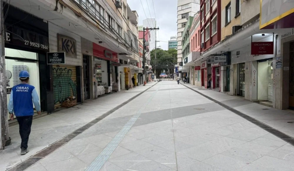 Ruas do Centro de Vitória ficam interditadas até outubro para obra de reurbanização