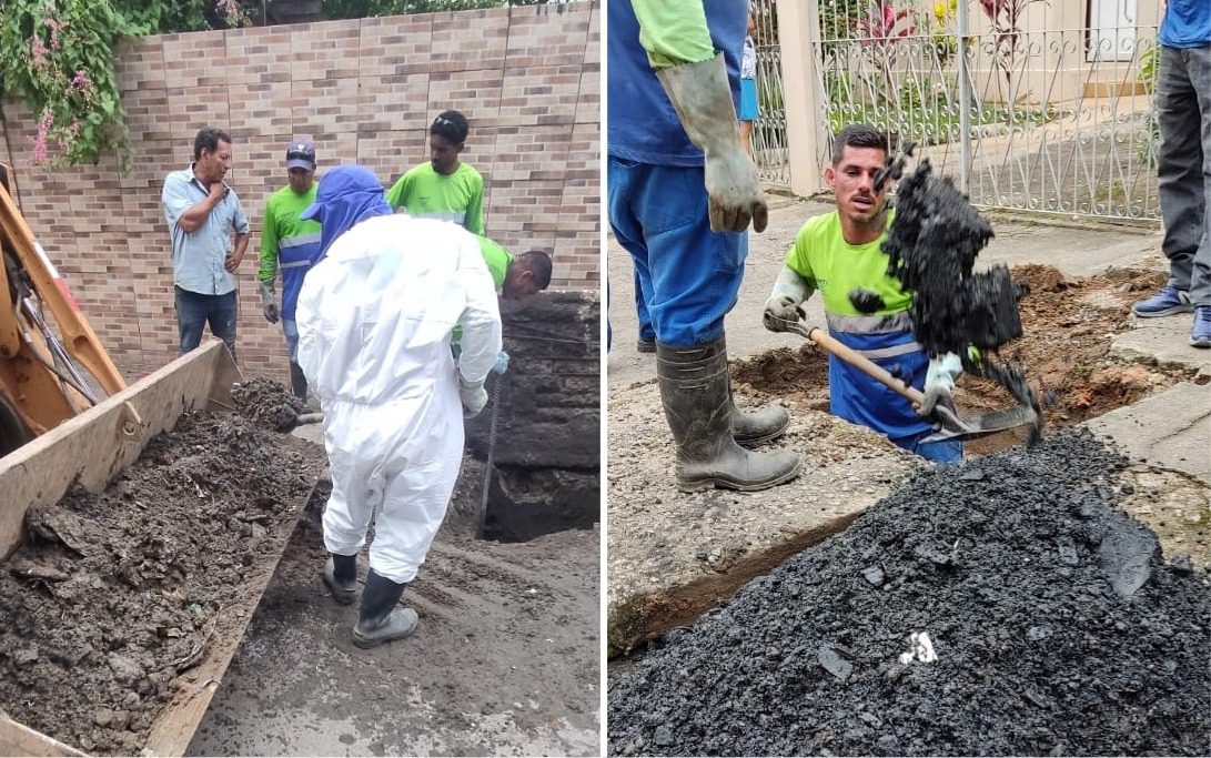 Secretaria de Serviços de Cariacica retira quatro toneladas de resíduos da rede de drenagem do bairro Sotema