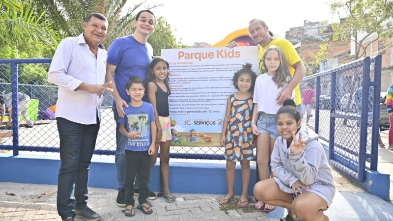 Pazolini leva alegria e diversão à Nova Palestina com o início da instalação do 1º Parque Kids da Região